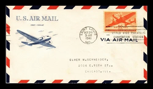 US COVER AIR MAIL 50C FIRST DAY ISSUE SCOTT C31 GRIMSLAND CACHET
