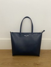 Tommy Hilfiger Navy Large Shopper Bag With Long Straps & Top Zip Closure 