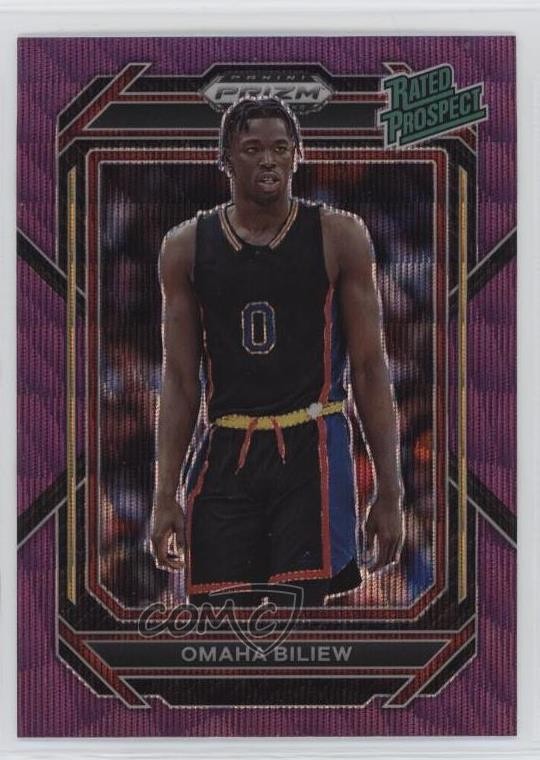 2023-24 Panini Prizm Draft Picks Rated Prospect Purple Wave Omaha Biliew #1 0v2h