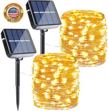 Solar Fairy Lights, 2-Pack Total 80FT 240LED Solar String Lights Outdoor Waterpr