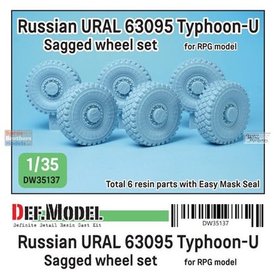 DEFDW35137 1:35 DEF Model Russian URAL 63095 Typhoon-U Sagged Wheel Set (RPG