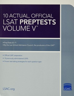 10 Actual, Official LSAT Preptests (5) (Lsat Series) - paperback Law School ...