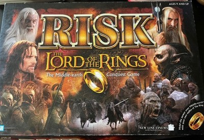 Risk Lord of the Rings Middle Earth Conquest Board Game 99% Complete NoRing 2002