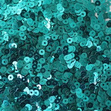 3mm Flat SEQUIN PAILLETTES ~ Deep TURQUOISE Blue Metallic ~ Made in USA.
