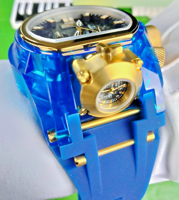 #ad #ad Invicta Bolt Zeus Magnum Quartz Men Watch 46476 Blue Gold SS Plastic Case WR100M $349.98