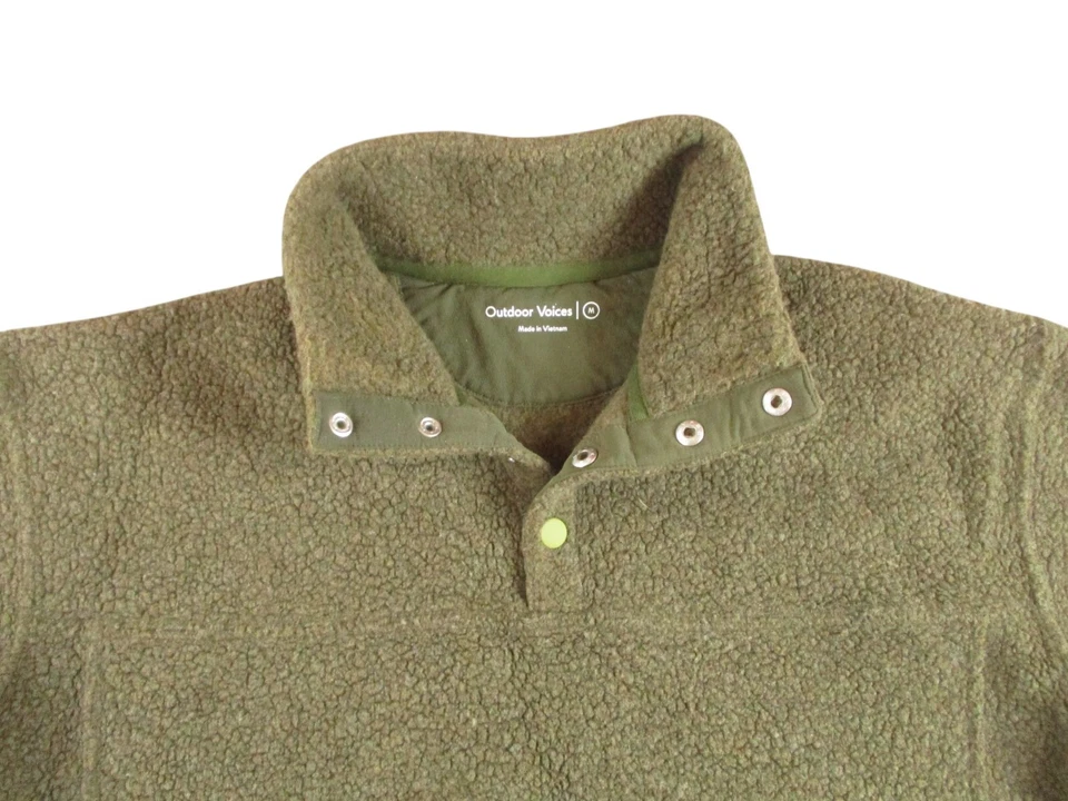 Suéter Pullover a Presión Outdoor Voices Mega Polar Mujer Mediano Verde Mezcla de Lana Foto 4 de 4