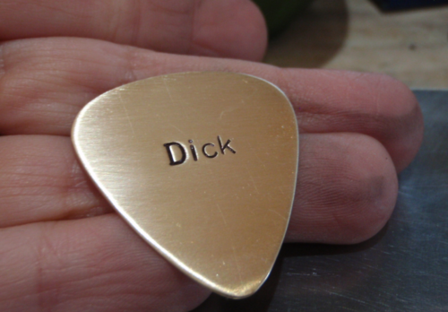 Fait à la main Bronze Dick Pick - médiator - jouable - Photo 1/3