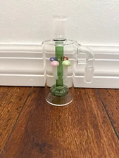 5.25” Glass Water Pipe Ash Catcher Mushroom Shower Perc 14mm 90degree Green