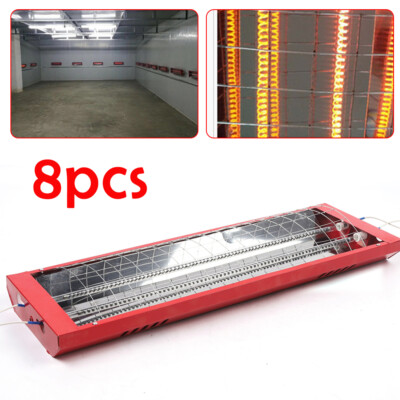 8 Set 2000W Sprayer Baking Booth Infrared Paint Curing Lamp Heater Heating Light