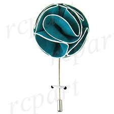 New in box formal Men's Suit chest brooch Green Blue fabric sphere lapel pin 