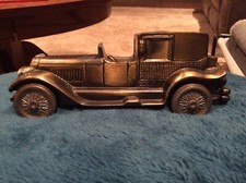 1974 Banthrico Lincoln Brougham Chicago Brass Coin Bank Vintage