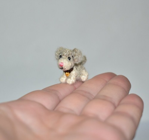 Dollhouse Crochet Miniature Dog Toy Handmade Dog Doll Puppy Lovers Gift 1" - Picture 3 of 10