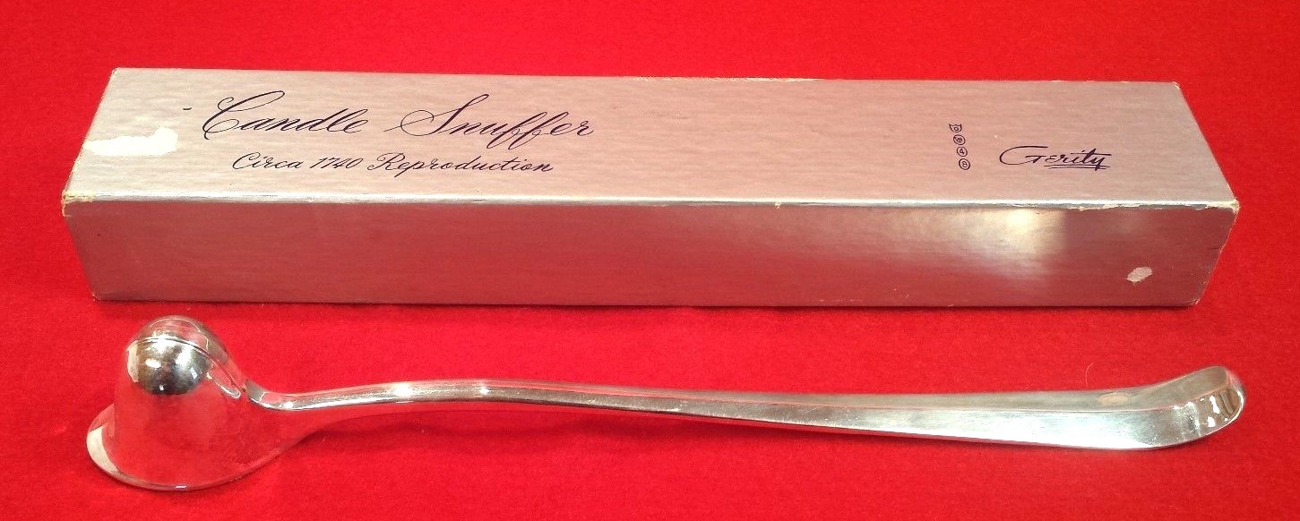 Vintage GERITY Silver Plate Candle Snuffer Cavalier Hlmt circa 1740