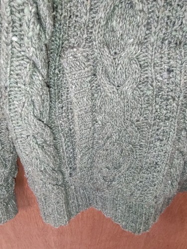 Lauren Ralph Lauren Petite hand knit sz P/P wool blend chunky 1/4 zip sweater - Picture 3 of 8