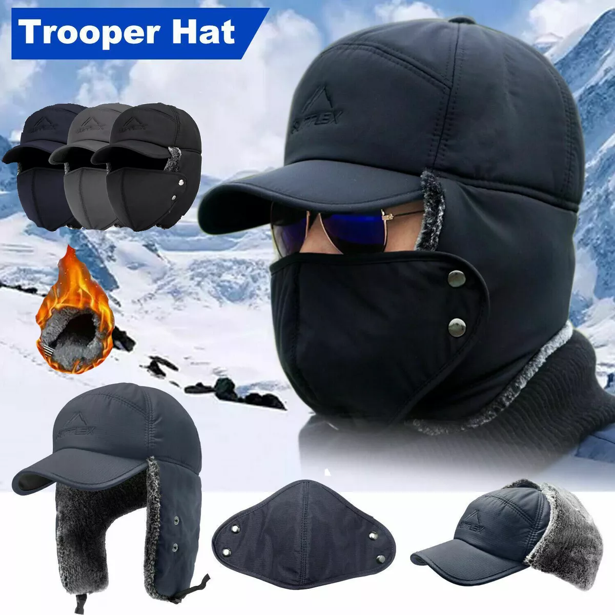 Trapper Hat Bomber Hat Fleece Brim Ushanka Hat Women Trapper Hat for Women  Winter Hat with Ear Flaps Cotton Material