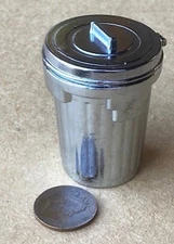 Dolls House Metal Shiny Opening Empty Dustbin 1:12 Scale Miniature Trash tumdee