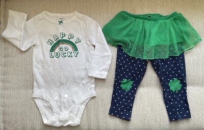 Carter s Baby 12 Months ''Happy Go Lucky'' St. Patrick s Bodysuit & Tutu Pant Set