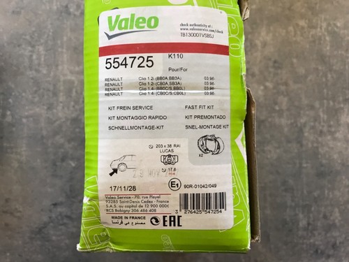 kit de freinage arrière valeo 554725 montage lucas renault clio II twingo I - Picture 7 of 7