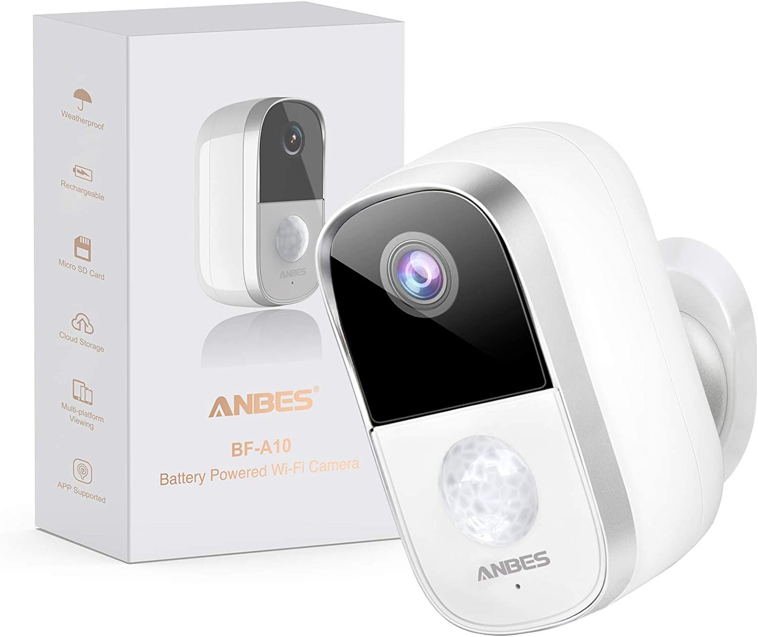 Outdoor Wireless Security Camera with Night Vision USB Rechargeable and Cloud Storage-image
