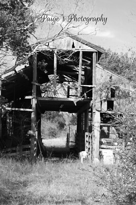 Digital image picture background old barn black and white photo by Paige