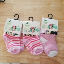 Lot 3 New Disney Baby Girl Socks Cute Cizy And Comfy 0 - 12 Months NWT  M - 1 