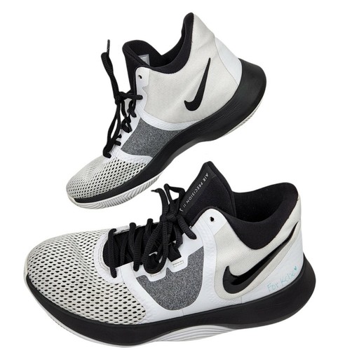 Nike Mens Air Precision II AA7069-100 White Black Basketball Shoes Sneakers Sz 7 - Picture 1 of 10