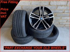 BMW 3 Series 4 Series 19" Genuine Black Polished 704M Alloy Wheels & New Tyres