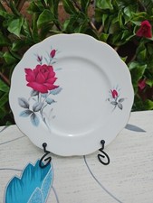 Vintage Royal Albert Sweet Romance Side Bread Plate 6¼" Red Rose Malvern Shape