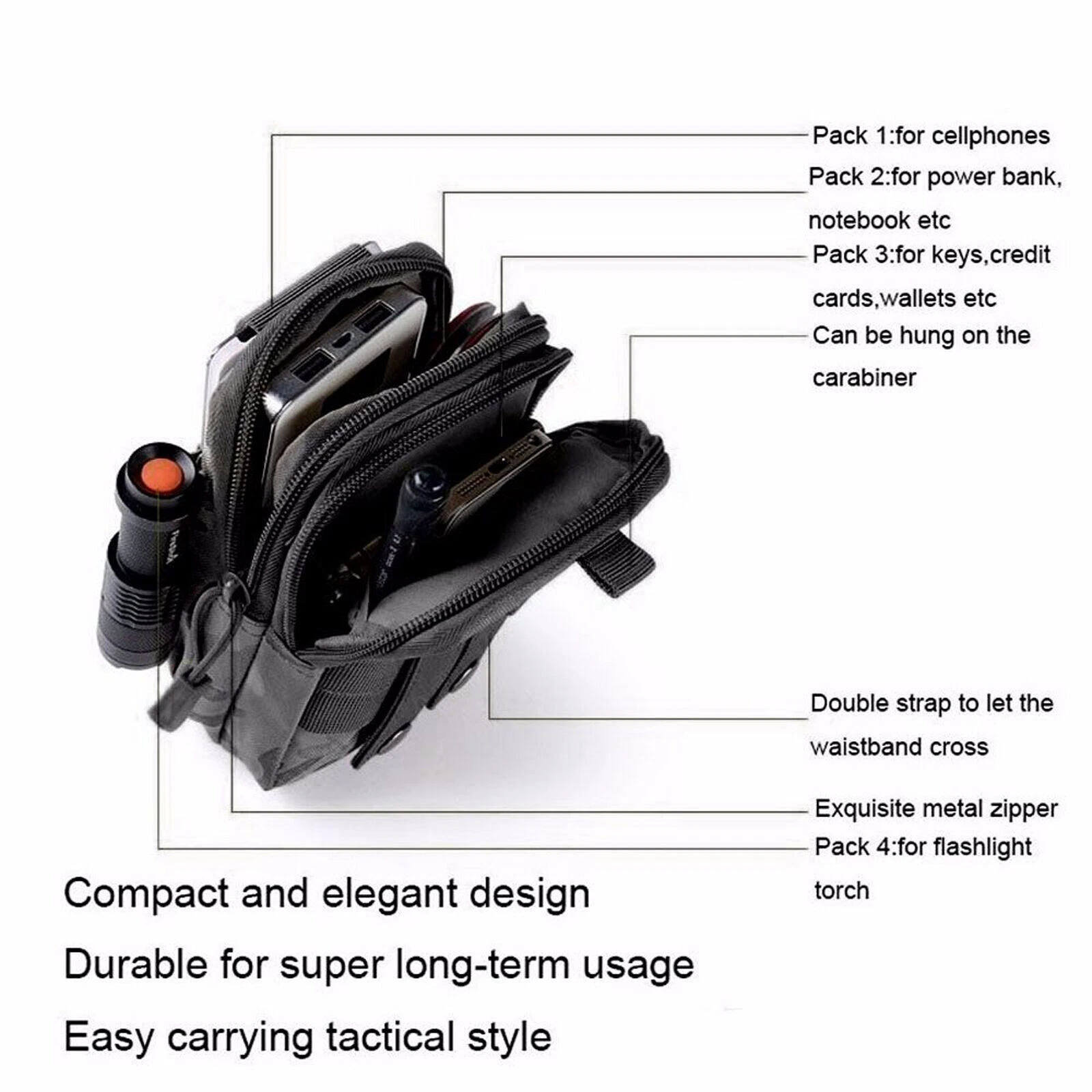 COPERNI Cintura in vita marsupio sport corsa Molle Pack custodia cellulare custodia borsetta