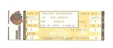 Chicago Blackhawks vs New Jersey Devils unused Hockey Ticket from 2/27/1985