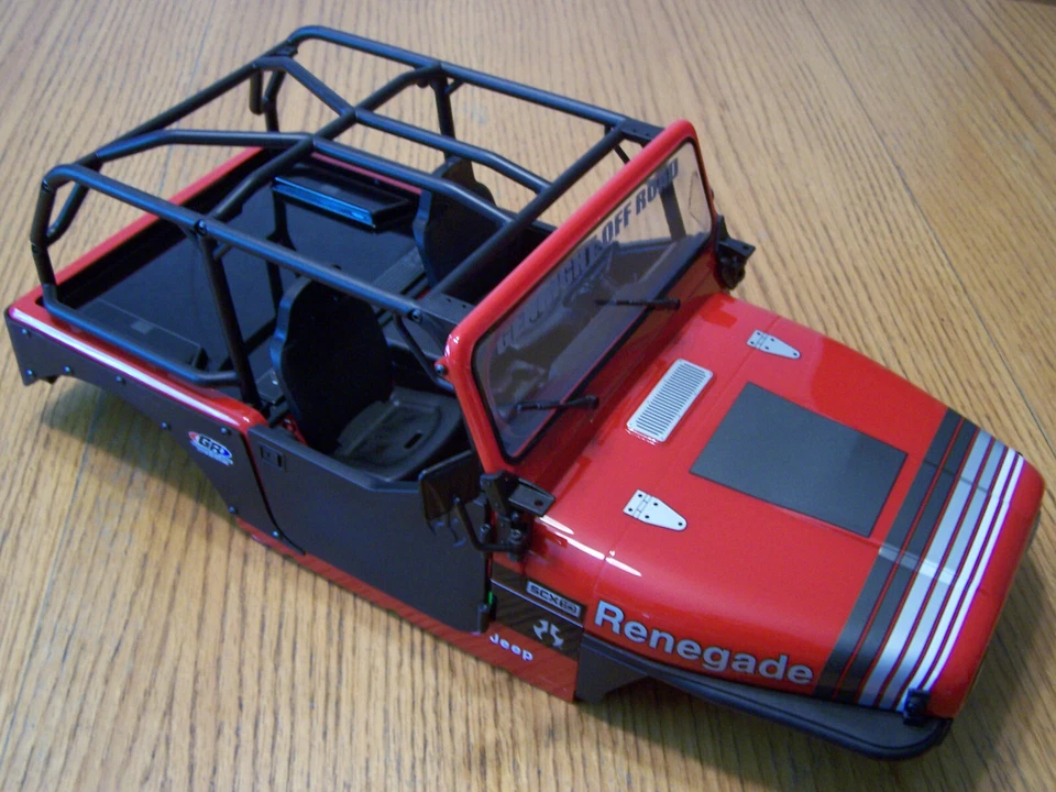 For Axial SCX10 III Jeep CJ-7 AXI03008 Red Body with Lights Roll Cage DAMAGED - Image 4 of 4
