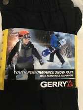 Gerry Youth Performance Snow Pants With Removable Suspenders Black Size XS,S
