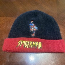 Rare Vintage Marvel 2005 Spider-Man Beanie Skull Cap Black Red One Size EUC