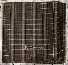 RED BROWN PLAID  CHECKS ART HANDKERCHIEF MEN CLASSIC COTTON POCKET SQUARE 18"