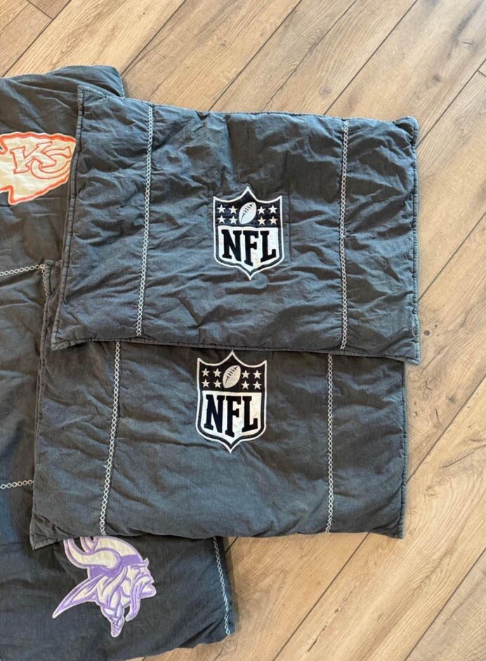 Pottery Barn Teen NFL Brights Quilt Full/queen + 2 Shams Throw Pillow Football eBay