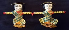 2 Vintage Doll Ornaments Made in India Christmas Collectible Unique