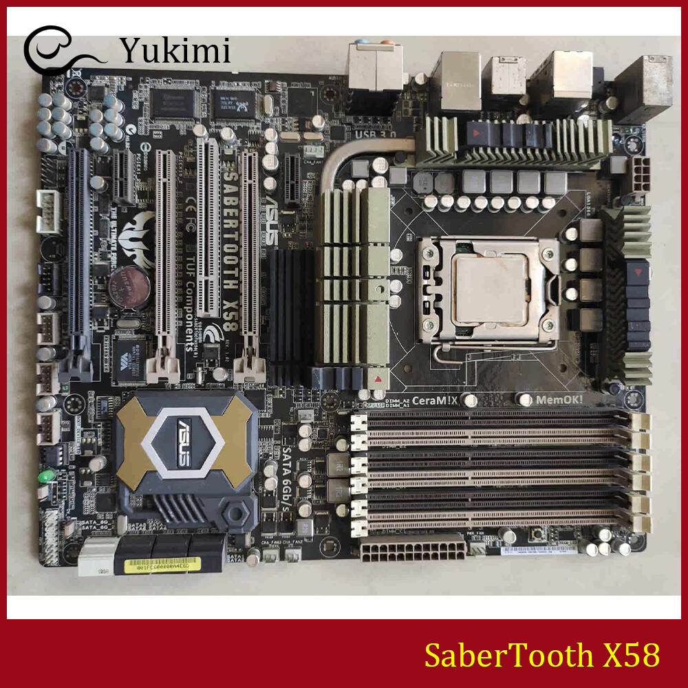 FOR ASUS SaberTooth X58 LGA 1366 DDR3 24GB Intel X58 ATX