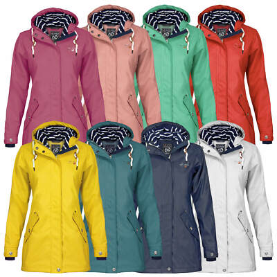 Dry Fashion Damen Regen Jacke Kurzmantel Outdoor Kapuze wind
