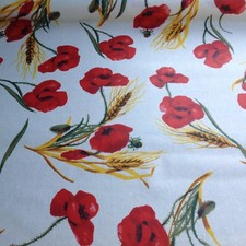 nappe tissu enduit au mètre motif coquelicot 160 de large fin de stock 