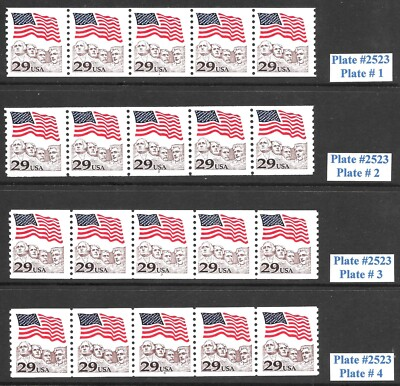 #ad Scott #2523 2523A 25c Rushmore PNC5s Complete Set of 11 VFQUALITY Cat $46.50 $25.00