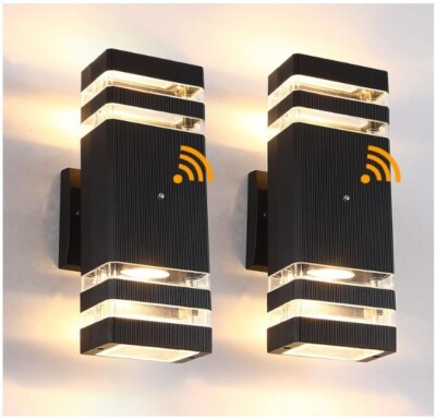 Lámpara de pared exterior moderna con sensor de anochecer a amanecer lámpara.