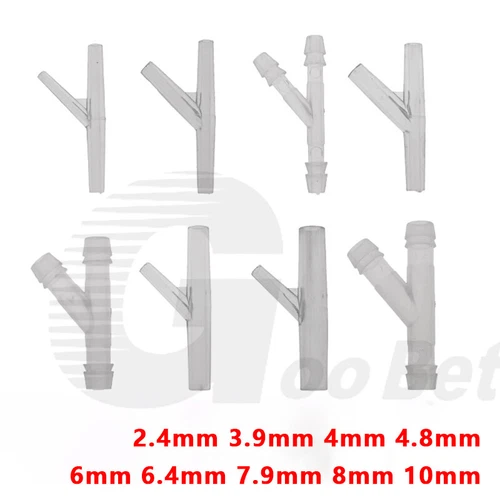 Plastic Y-Piece 45° 3-Way Pipe Fitting Barbed Hose Tail Joiner Tubing Connector