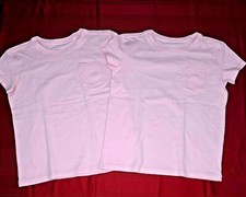 2 PK Vineyard Vines Pink TShirt Girls Sz XS 5-6 Solid Pocket Retail 29.50 Each
