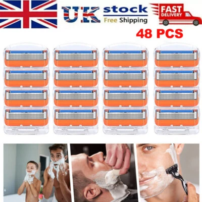 48x For Gillette Fusion Blades Refills Compatible for Gillette Fusion 5 Proglide