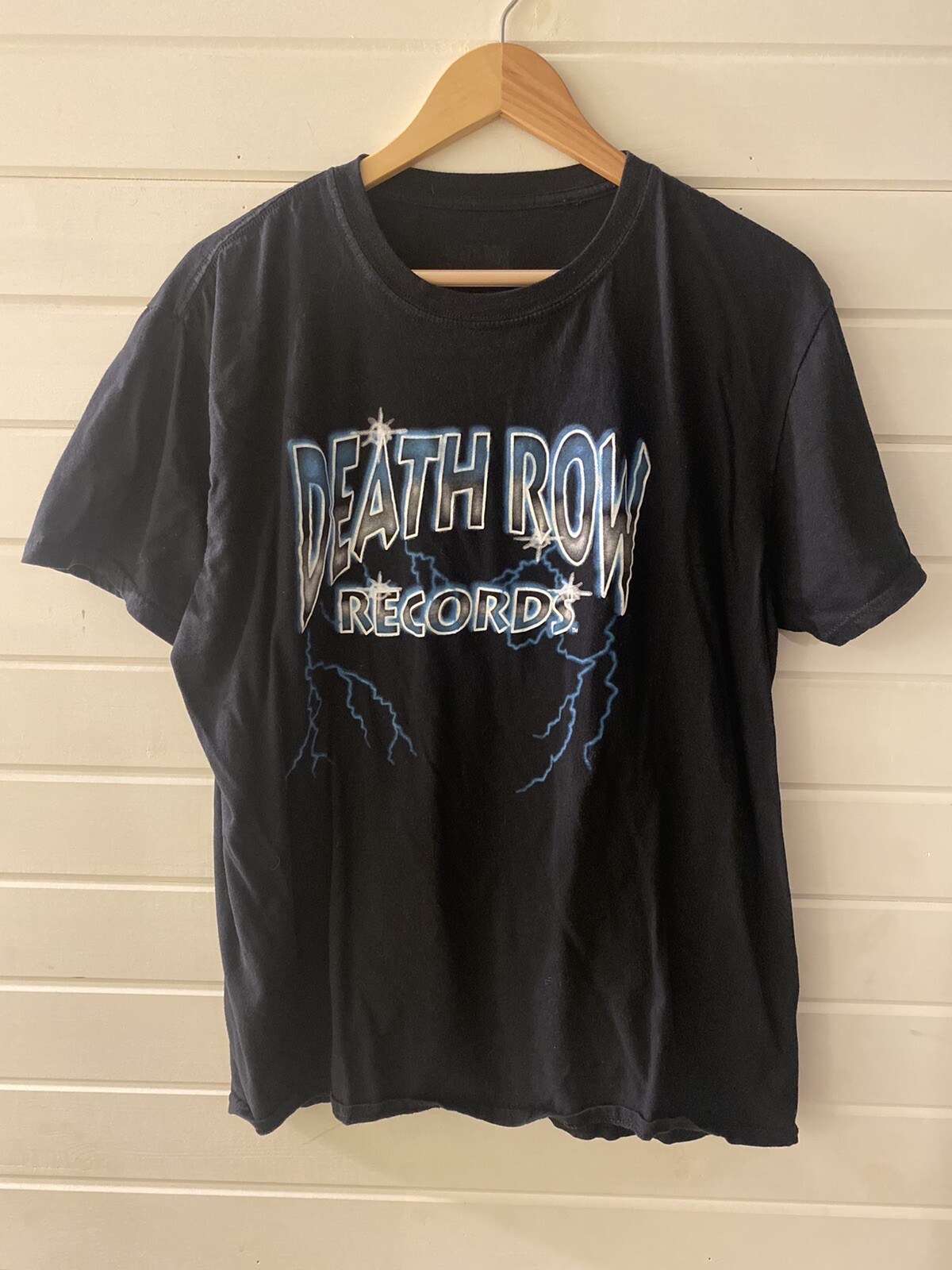 FILA T shirt grafica logo lampo Death Row Records uomo adulto grande nera musica