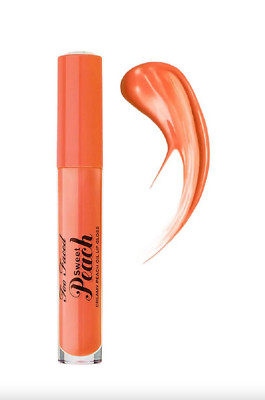 NIB TOO FACED SWEET PEACH CREAMY PEACH OIL LIP GLOSS 0.14 OZ - POPPIN' PEACH