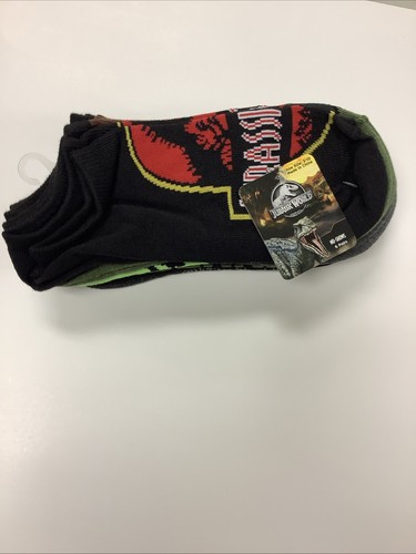 Jurassic World Socks Sz 3_10 T-Rex Dinosaur Park Ankle No Show Socks - 6 Pack - Picture 3 of 3