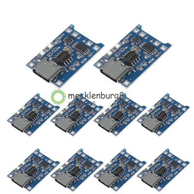 10PCS Type-C USB 5V 1A 18650 TP4056 Lithium Battery Charging Board Charger
