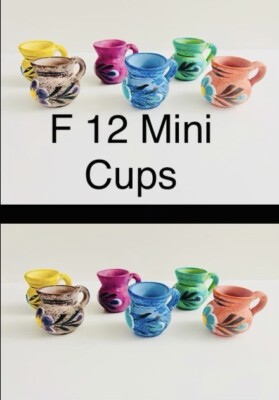 12x mini tequila shots multi colored Mexican tequileros Cantaritos Jarritos 2 In
