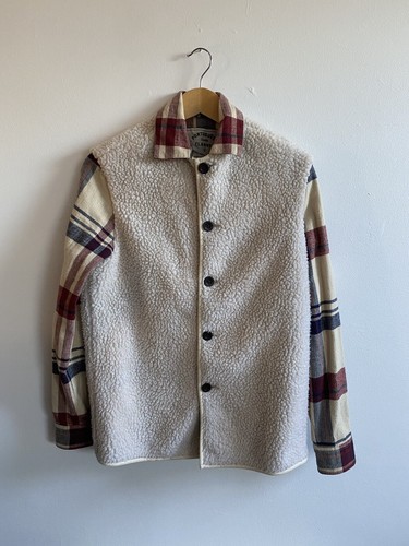 Portuguese Flannel Overshirt Men’s XS Extra Small Sherpa Fur Shirt Shacket